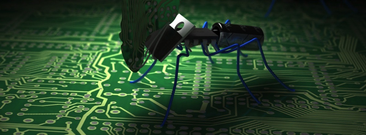 Mechanical ant depicting click farm clicking