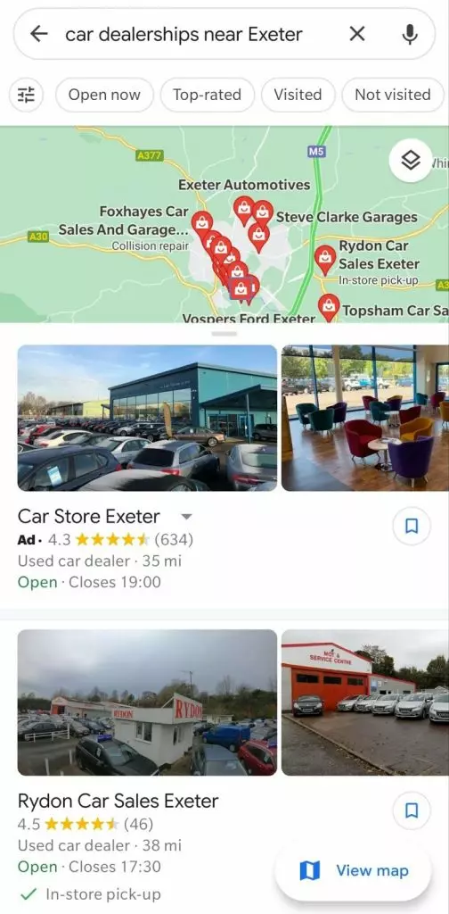 Mobile ads on Google Maps can be very useful for high value sales items