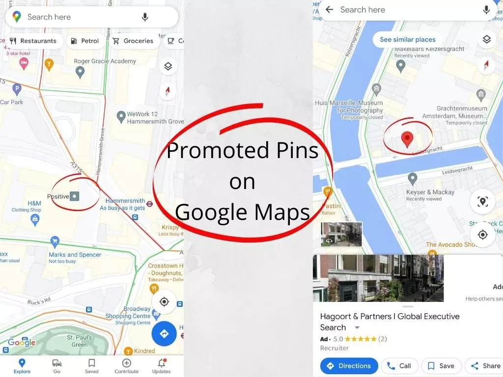 Promoted Pins on Google Maps are designed to stand out