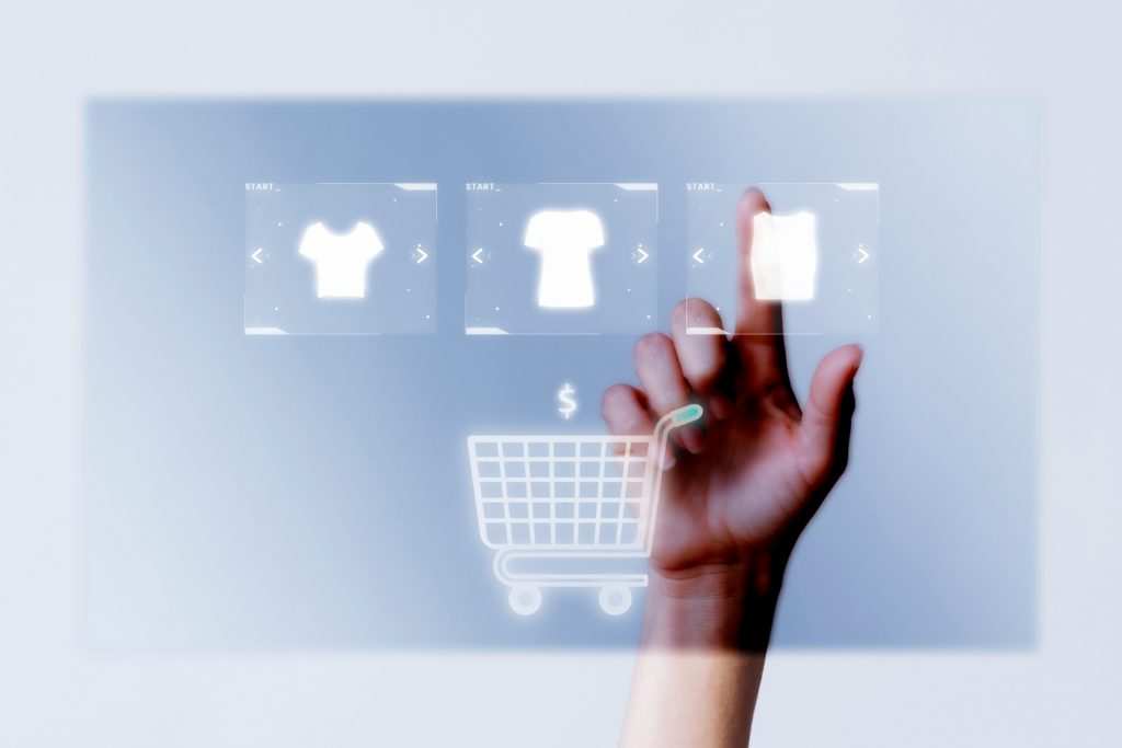 Person Adding Clothes Cart Closeup Online Shopping Campaign