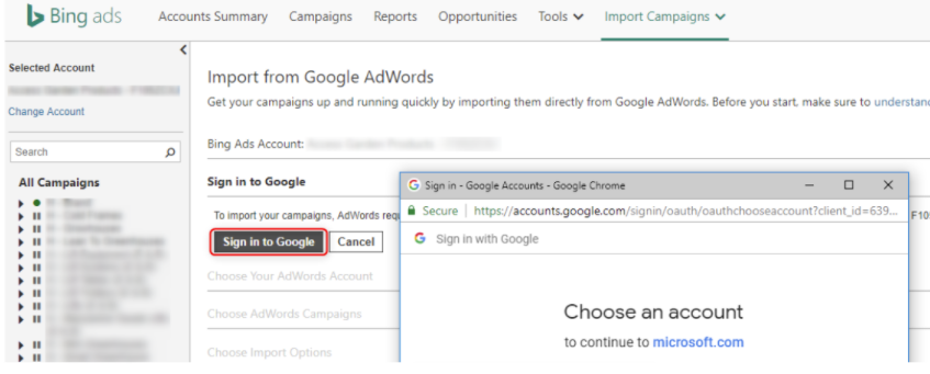 Step by step Guide to Import Google Ads to Bing