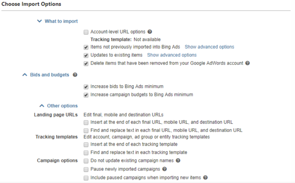 setting bing adwords campaigns