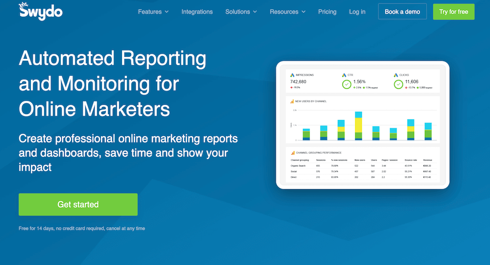 Swydo is a popular PPC reporting tool 