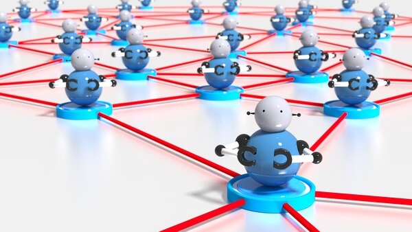 Bots grouped into a botnet