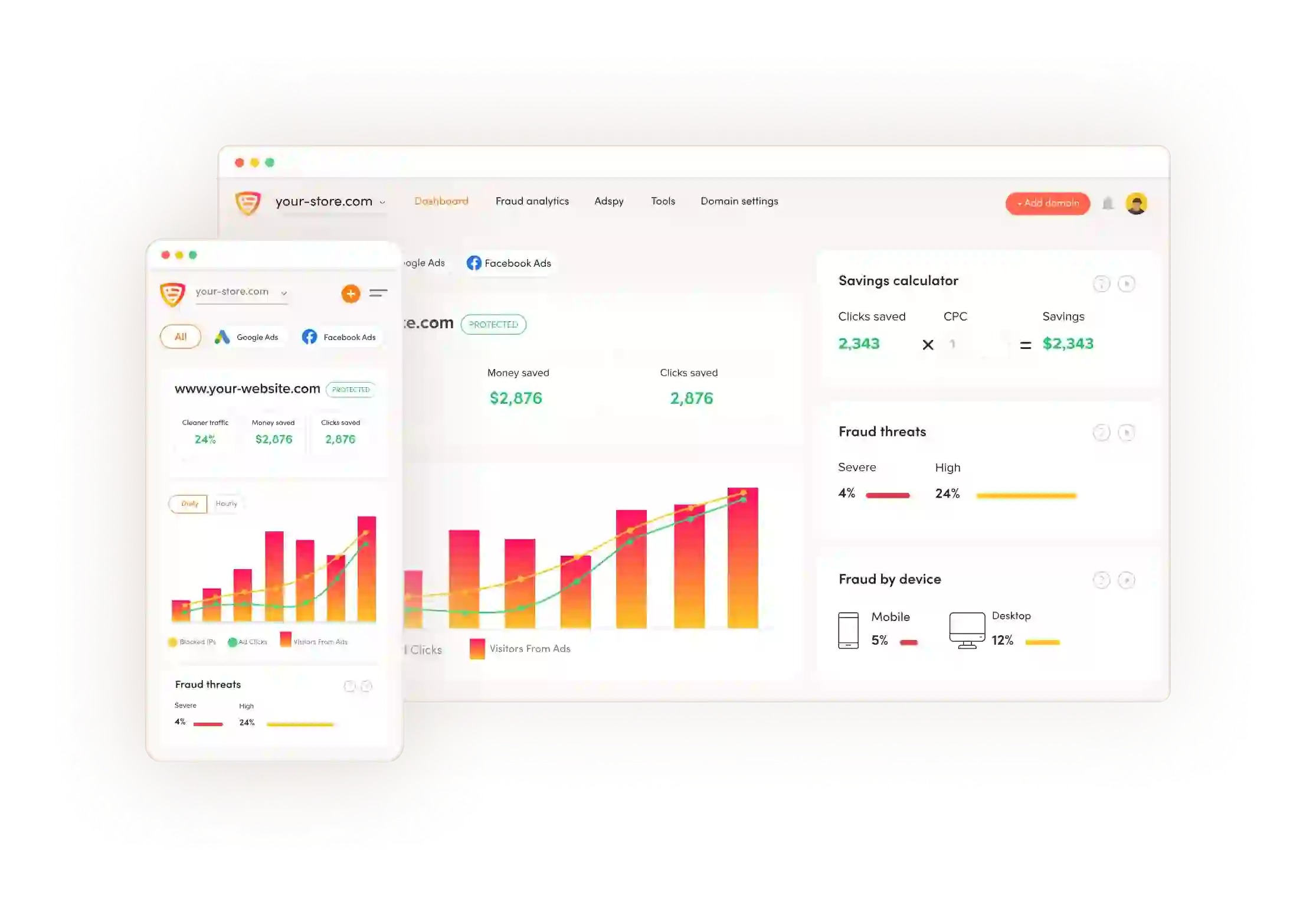 ClickCease - click fraud protection dashboard