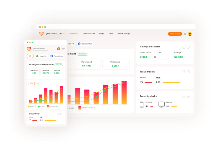 Access your ads click reporting dashboard. | ClicCease