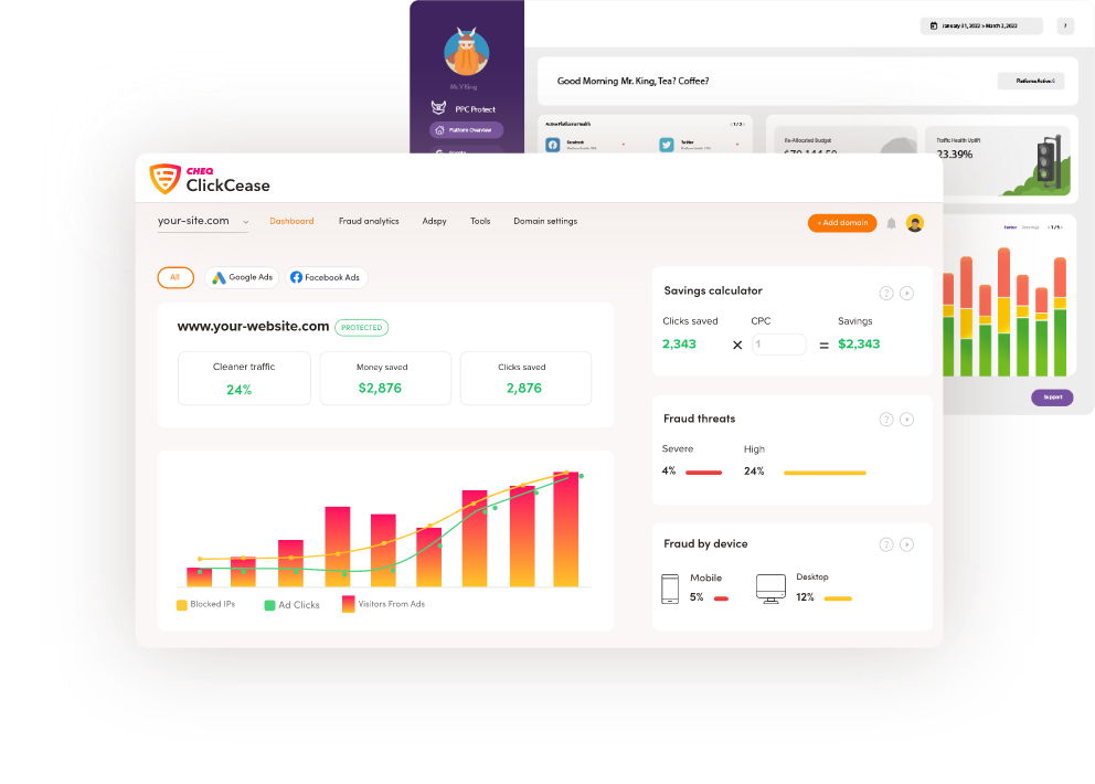 ClickCease is the leader in the Click fraud industry  for Identifying & blocking Invalid traffic